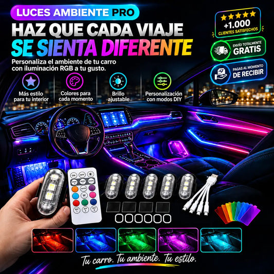 Luces Ambiente Pro – Set RGB para vehículo